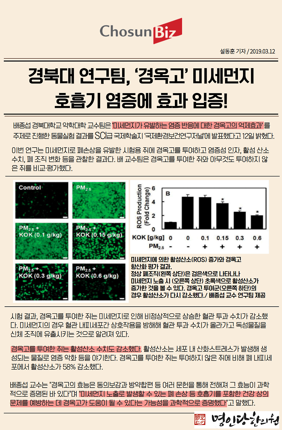 미세먼지, 경옥고로 건강을 지킵시다!